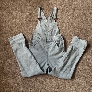 Women’s pinstriped overalls